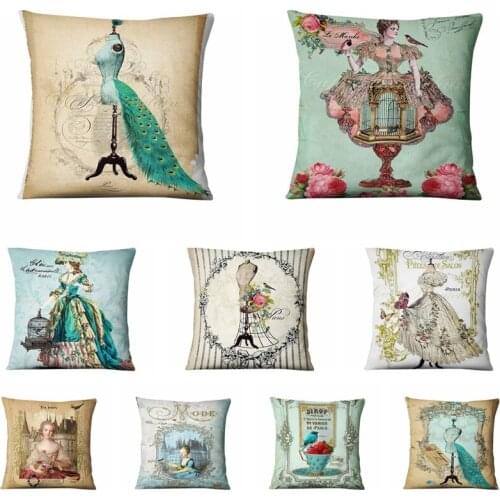 Super Soft Velvet Baroque Woman Printed Pillowcase Home Pillow Decoration Home Decor Sofa Throw Pillows Almofadas Decorativas