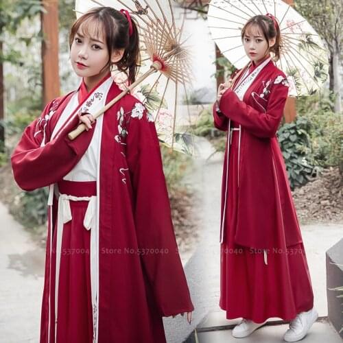 Traditional Chinese Women Hanfu Tang Suit Dynasty Clothing Set Kimono Yukata Floral Robe Skirt Party Dress Dance Cosplay Costume