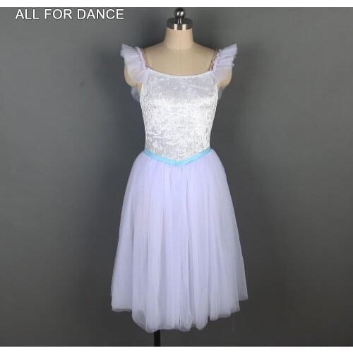 Camisole Sleeve White Velvet Romantic Ballet Tutu Dancewear For Girl/Women Ballet Dance Performance Competition Dance Dress