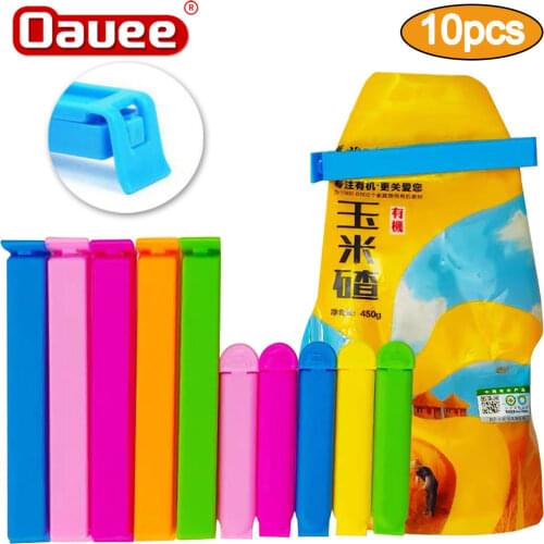 10Pcs/lot Bag Clips Portable New Kitchen Storage Food Snack Seal Sealing Bag Clips Sealer Clamp Plastic Tool Kitchen Accessories