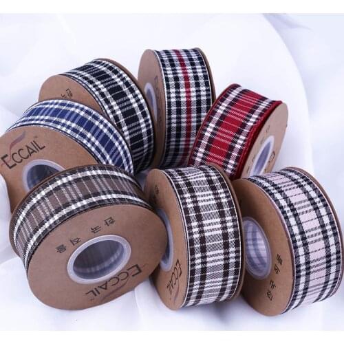 10yards/lot 25mm/40mm Grid Ribbon DIY Artificial Silk Roses Crafts Hairbow Supplies Sewing Accessories Scrapbooking Materials