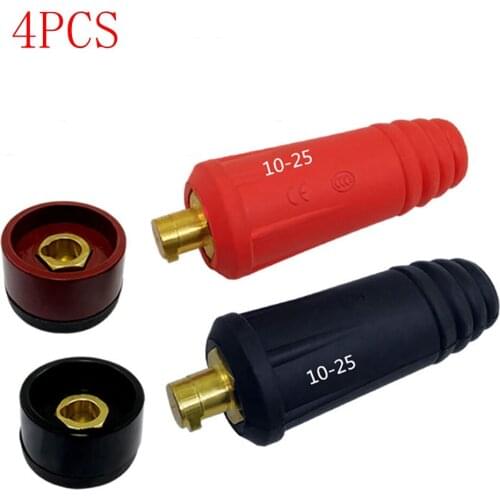 4PCS DKJ10-25 & DKZ10-25 TIG Welding Cable Panel Euro Connector Accessory Plug Socket Welding Machine Quick Fitting Connector