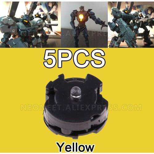 5PCS Yellow Gundam Model LED Lights Unit High Quality Version Assembled 1/100 MG Gundam Model Robot