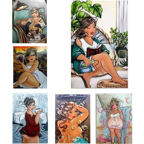 5D Square Diamond Painting Sexy Women life Cross Stitch Diamond Embroidery Fat Lady Full Round Diamond Mosaic Rhinestones
