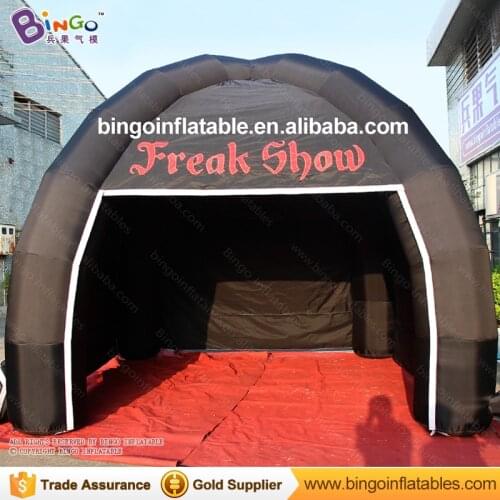 Free shipping all black inflatable 4 legs spider tent customized blow up tent for advertising with logo toy tents