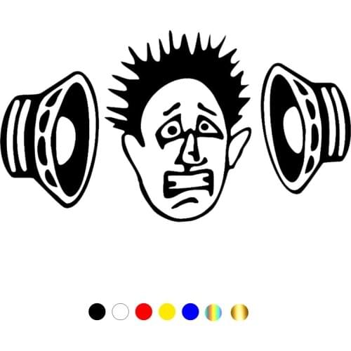 CS-1320#30*16cm Head with speakers funny reflective waterproof car sticker vinyl decal silver/black for auto car stickers