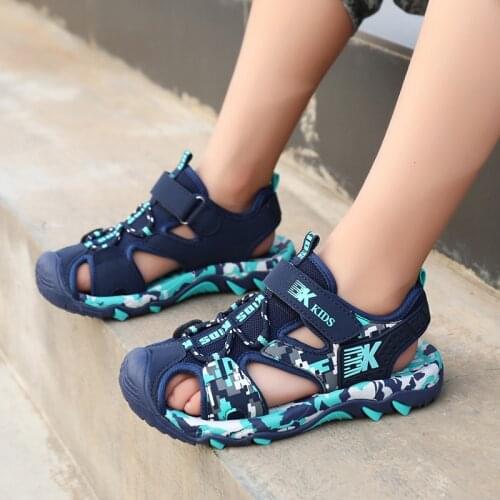 Kids Camouflage Outdoor Beach Sandals Children Summer Fashion Non-Slip Breathable Mesh Casual Sandals Kids Canvas Flats Shoes