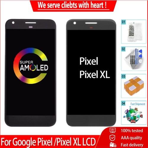 AMOLED For Google Pixel XL LCD Display Touch Screen AAA+++ No dead pixels Digitizer Assembly Replacement For Google Pixel LCD