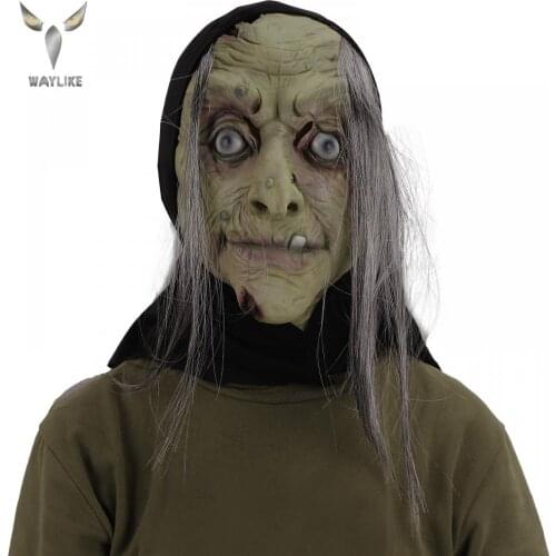 Halloween Old Woman Witch Fairy Tale Old Witch Party Props Headgear Latex Horror Mask Masquerade Horror Mask