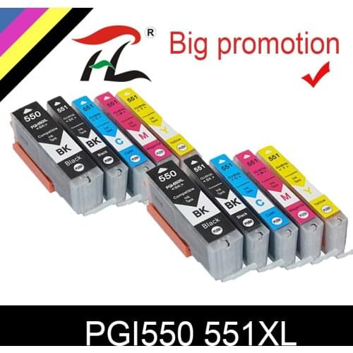 HTL PGI550XL pgi 550 cli-551 XL ink cartridge PGI550 CLI551 for Canon PIXMA IP7250 MG5450 MX925 MG5550 6450 5650