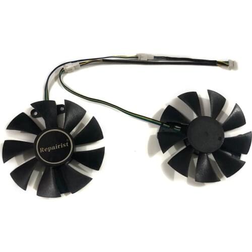 Repairist 2pcs/lot PowerColor Red Dragon RX480 RX580 RX470 GPU Graphics cooler VGA fan For RX 580/480/470 Video card cooling