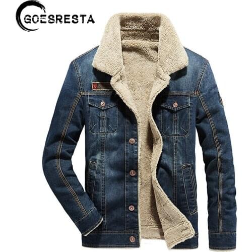Brand Winter Fleece Denim Jacket Men Coat2021 New Fashion Casual Warm Coats Men Motorcycle Windproof Lambswool Mens Jackets