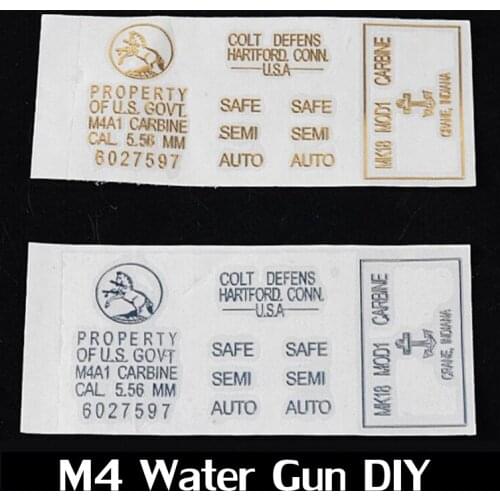Metal Waterproof DIY Sticker Paintball M4 Electric Water Bullet Gun AK74 UMP L19 Outdoor Hunting CS Gun Copybook