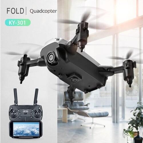 Mini Drone KY301 Wifi Real-Time Aerial Photography Gold/Silver Aircraft Child Toy Birthday Gift Plane USB Charge Pocket Drone