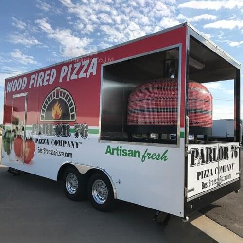 Mobile Kitchen Ice Cream Halal Taco Truck Concession Cart Pizza Oven Trailer