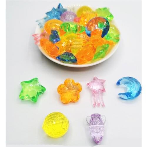 5 Pieces Colorful acrylic Moon Star Earth Rocket Flower Shape Game piece For Board Games Children amusement park decoration