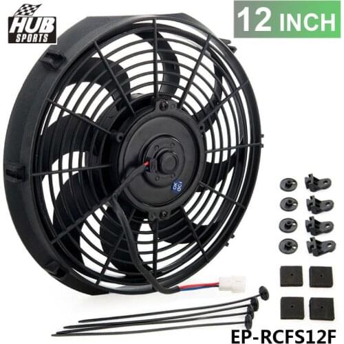New 12"inch Electric Universal Cooling Radiator Fan Curved S-Blade For Radiator Oil Cooler HU-RCFS12F