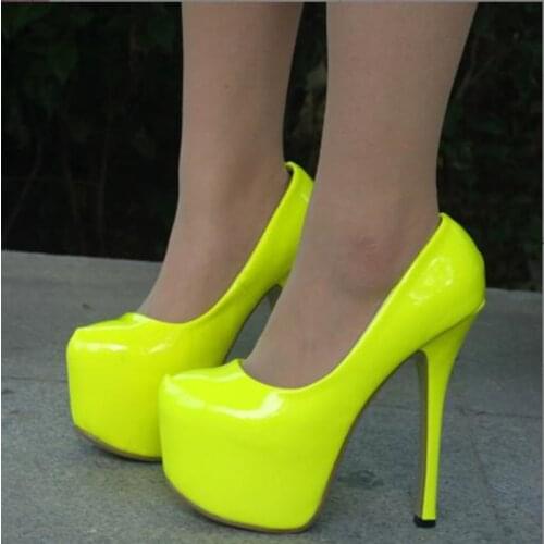 SHOFOO shoes.Fashion womens shoes. Patent leather, about 14.5cm high heel womens shoes. Round toe pumps.SIZE:34-45