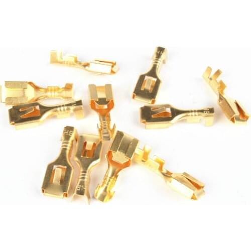 50Pcs 6.3mm Female Crimp terminal Connectors,Automotive Connector Spade Terminal