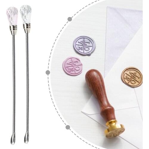 Burning Melted Seal Wax Stirring Stick Rod DIY Making Craft Wax Pills Mixing Bar Tools Sealing Metal Spoon Decoration Powder