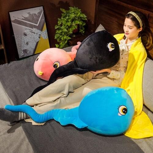 1pc 100cm Kawaii Tadpole Plush Toys Cute Real Like Animal Pillow with Blanket Toys Soft Stuffed Sofa Cushion for Children Girls