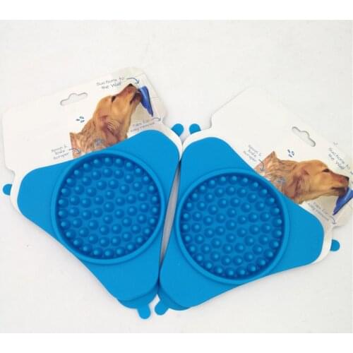 Blue Portable Fixed Suction Dog Lick Pad Cup Bowl Dog Slow Feeder Silicone Pet Transfer Plate Bath Best Selling Pet Supplies