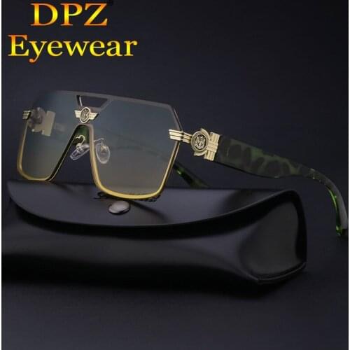 2021 Luxury Oversized Rimless Pilot Sunglasses For Men Fashion Square Women Vintage Brand Design Sun Glasses UV400 Oculos De Sol