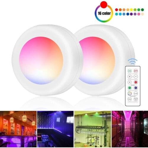 Novel LED Night Light 16-color Remote Control Cabinet Lamp Dimmable Timing Bedroom Decoration Nightlight Using AAA Batteries