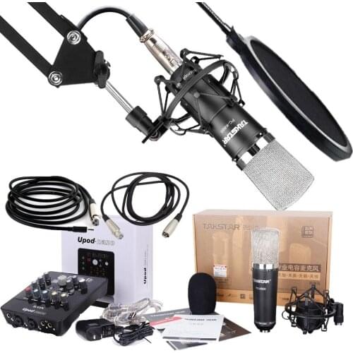 Takstar PC-K600 Recording Microphone with ICON Upod nano Sound Card professional for studio Recording,chat room,broadcasting