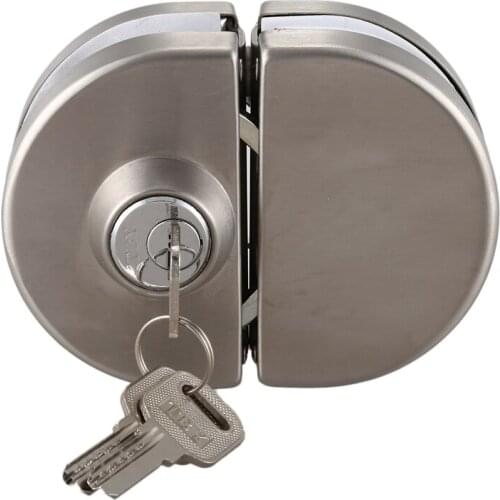 Entry Gate 10-12mm Glass Swing Push Sliding Door Lock with Keys