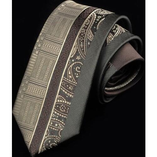 Vintage Mens Ties Man Elegant Neckties Corbatas Hombre Gravata Print Woven 6cm Slim Tie Business Gradient Tie For Men Krawatte