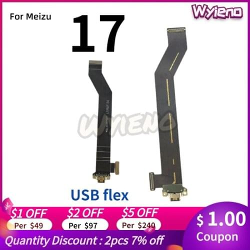 Wyieno For Meizu 17 USB Dock Charging Port Plug Type C Charger Flex Cable Connect Ribbon Board