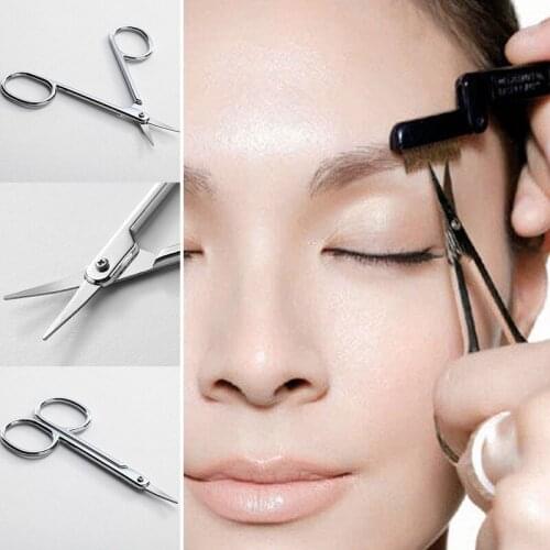 1pcs Stainless Steel Small Eyebrow Nose Hair Scissors Cut Manicure Facial Trimming Tweezer Makeup Beauty Tool