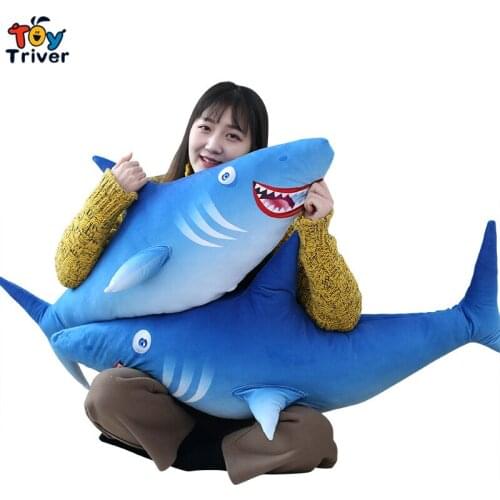 1pc Plush Blue Shark Toy Stuffed Do Appease Toys Ocean Marine Animal Pillow Baby Kids Children Birthday Gift Home Shop Decor