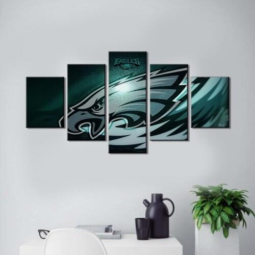 Football Wall Decor Eagles Paintings Wall Art 5 Piece Canvas Modern Artowrk Bedroom Home Decor