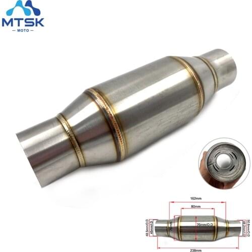 51MM Motorcycle Exhaust Pipe Muffler Expansion Chamber Refit Back Pressure Core Silent Catalyst Silencer DB Killer Universal