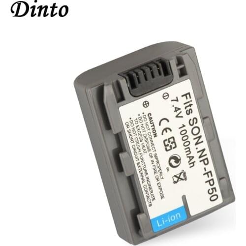 Dinto 1000mAh 7.4V NP-FP50 NPFP50 NP FP50 Rechargeable Digital Camera Battery for Sony HC21E HC30E HC40E HC85E HC602E HC603