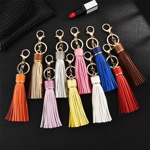 DIY Accessories Pendant PU Leather Metal Alloy Tassel Key Chain Bag Pendant High-end tassel Car Key Ring Jewelry Making