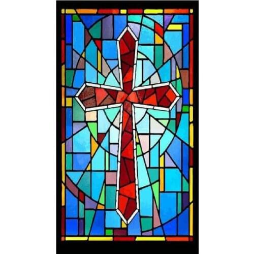 JMINE Div 5D cross Christian Jesus Glass Full Diamond Painting cross stitch kits art High Quality Religious 3D paint by diamonds