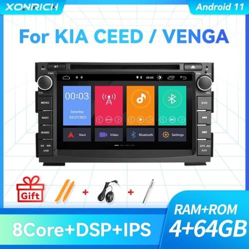 4GB 64B 2Din Android 10 Car Multimedia Player For Kia Ceed 2010 2011 2012 Venga Stereo Radio Audio GPS Glonass Navigation IPSDSP