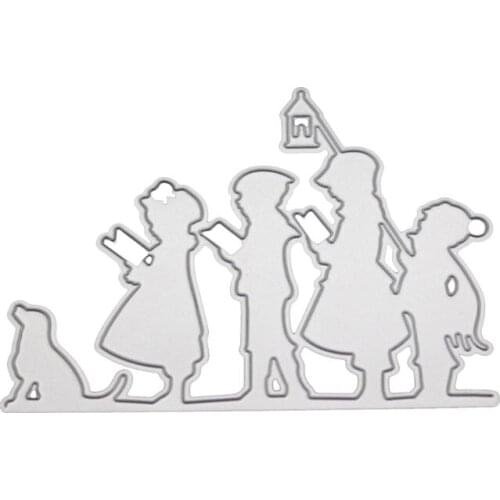 Children Reading Metal Cutting Dies Stencil Scrapbooking DIY Album Stamp Paper