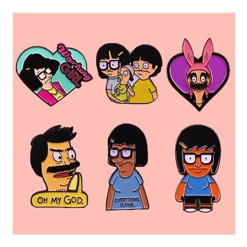 Bob Burgerr Series Enamel Pin Tina Badge Cute Family Brooch Accessory