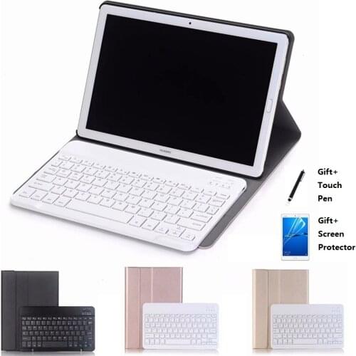 Leather Case Keyboard for Huawei MediaPad M6 M5 10 10.8 T3 9.6 T5 10.1 Cover Tablet Case for Huawei Pro 10.8 10.4 V6