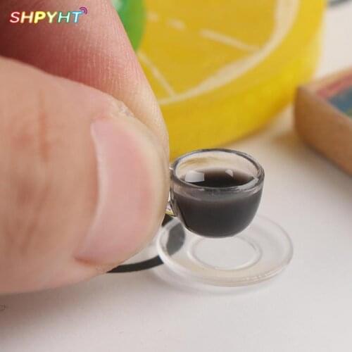 Hot! Funny High Quality Doll House Mini 2 Pcs Set Coffee Cup And Saucer Dollhouse Miniature High Quality