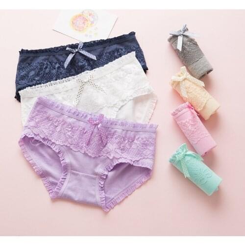 New Fashion 4Pcs/Lot Girl Panties Sweet Underwear Cotton Briefs Lovely Lingerie Soft Comfortable Striped Panty For12-20years