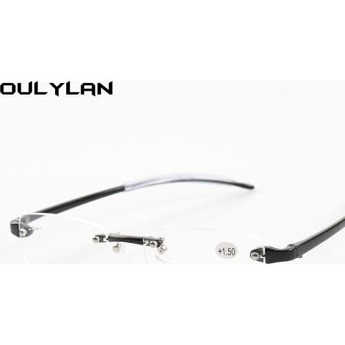 Oulylan TR90 Rimless Reading Glasses Men Women Presbyopia Anti Fatigue Eyeglasses Prescription +1.5 2.0 2.5 3.0 3.5 4.0 Diopter