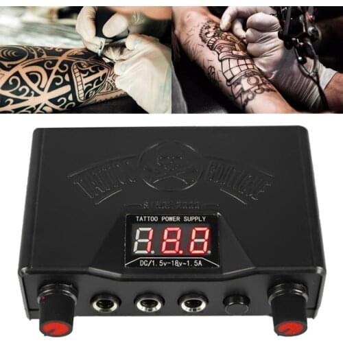 Portable Mini Tattoo Power Supply Dual LED 3 Digital LCD Display Screen Tattoo Machine AU/EU/UK/US Plug