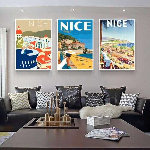 Provence Nice Poster France Pop Art Travel Canvas Painting Wall Picture Sticker Home Decor Gift