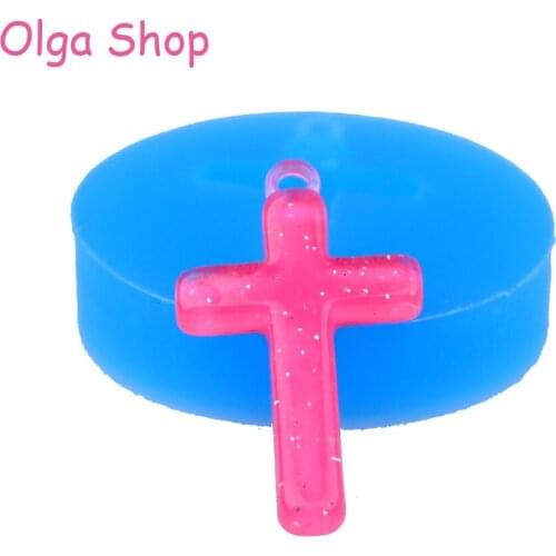 PYL543 29.1mm Crucifix Silicone Mold - Cross Mold, Pendant, Jewelry DIY Mold, Fondant, Sugarcraft, Resin, Chocolate, Candy Mold