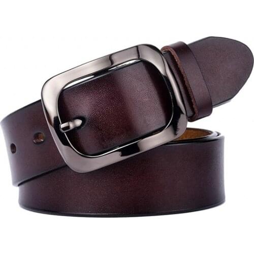 Womens Fashion Brand Boho Strap Genuine Leather Ladies Waist Belt Metal Pin Buckles Vintager Belts for Womens Jeans High Qualit